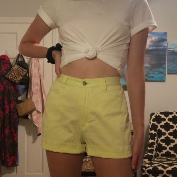 Yellow High Rise Shorts - Picture 5 of 5